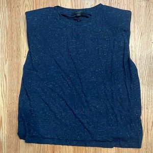 All Saints blue sleeveless shirt sparkly